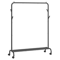 1 x RAW Customer Returns SONGMICS Clothes Rack on Wheels, Clothes Rail, Wardrobe Rail, Coat Rack Made of Steel Tubes, Load Capacity up to 50 kg, 103.5 cm Wide, Multifunctional Storage, Ink Black HSR131B01 - RRP €36.88