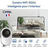 1 x RAW Customer Returns iFEEL Space surveillance camera Wireless WiFi camera 2.4 5 GHz Indoor surveillance camera with app Motion sensor, night vision, two-way audio, Camera with microphone for babies, animals - RRP €34.9