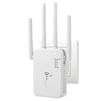 1 x RAW Customer Returns WLAN repeater WLAN amplifier 1200 Mbit s dual band 2.4 GHz 5 GHz WiFi booster with repeater router access point mode, 4 antennas, easy setup, WiFi range extender with LAN WAN port - RRP €35.28