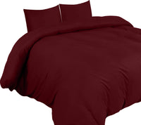 1 x RAW Customer Returns Utopia Bedding bed linen 200x200 set - microfiber duvet cover 200x200 cm 2 pillowcases 80x80 cm - burgundy - RRP €19.86