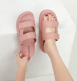 1 x RAW Customer Returns Fudaolee Bathing Shoes Women Slippers Summer Flip Flops Thick Sole Slippers Velcro Non-Slip Flip Flops Casual Slides Soft Beach Sandals Mules Pink EU 38 Label 38 - RRP €25.98