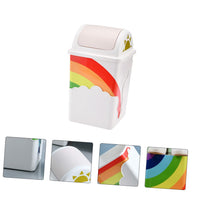 1 x RAW Customer Returns 1 Piece Kitchen Garbage Bin Kids Room Decor Office Kitchen Waste Bin Rainbow - RRP €32.19