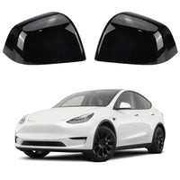 1 x RAW Customer Returns Car Rearview Mirror Caps Compatible with Tesla Model Y, 1 Pair Rearview Mirror Cover for Model Y 2021 2022 2023 Black  - RRP €60.99