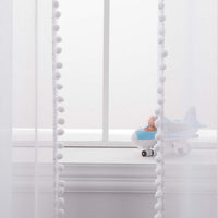 1 x RAW Customer Returns MIULEE Curtains with pom-poms-Pretty white transparent curtains for children s rooms girls, 2 pieces curtain with pom-poms with rod pull-through, transparent curtain with pom-poms, each H 225 x W 140cm - RRP €25.16