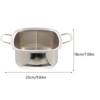 1 x RAW Customer Returns Luxshiny Stainless Steel Hot Pot Divided Hot Pot Pan SHABU Shabu Pot Stainless Steel for Kitchen Restaurant 18 cm  - RRP €35.59