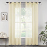 1 x Brand New smallrun Living Room Curtain Bedroom Translucent Curtain Living Room Curtains Polyester Bedroom Eyelets for Large Windows 140x260cm WxH 140X260CM, Beige-2PC  - RRP €16.19