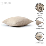 1 x RAW Customer Returns Encasa Chenille Cushion Covers Set of 2 Sand - 20 x20 50x50 cm Decorative Accent Square Throw Pillow Covers For Couch, Home Decor, Sofa - RRP €18.6