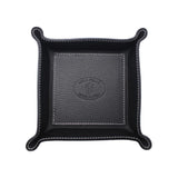 1 x RAW Customer Returns FrasiBags Pocket Tray in Genuine Leather Square, Pocket Empty Centerpiece in Leather, Modern Entrance Key Tray, Pocket Tray Modern Square Design Made in Italy Black  - RRP €34.9