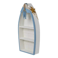 1 x RAW Customer Returns Out of the blue Decoration object Fishing boat - 3 shelves Dimensions 42 x 20.5 x 6 cm - RRP €19.56