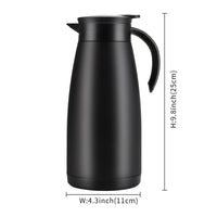 1 x RAW Customer Returns Olerd Insulated Flask 1.5 L, Stainless Steel Thermos Flask, Double-Walled Vacuum Coffee Pot, Teapot, Thermos Flask for Coffee, Tea, Water, Drinks Black  - RRP €25.99