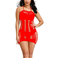 1 x Brand New HOTSO Hollow Out Bodycon Fishnet Outfit, Body Net Stockings Nightwear Women See Through Sleeveless Lingerie Night Dress Sleepwear Girlfriend Valentine s Day Party Honeymoon Red  - RRP €27.6