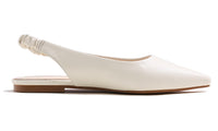 1 x RAW Customer Returns Feversole Slingback first-class women s ballerina with evening shoes summer shoes white elastic strap 39 EU - RRP €29.99