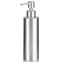 1 x RAW Customer Returns BabyElf soap dispenser kitchen, silver soap dispenser brushed stainless steel, 350ml hand soap dispenser for hand soap, shampoo, shower gel, detergent, kitchen, bathroom - RRP €16.59