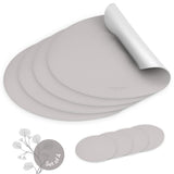 1 x RAW Customer Returns s lmo I Designer round placemat made of PU leather - Large selection of colors - Wipeable, heat-resistant I Placemat, children s placemat, set of 4 washable placemats Lilac Grey Silver  - RRP €16.13