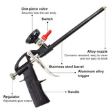 1 x RAW Customer Returns UYUYong Foam Gun Stainless Steel Aluminum Construction Foam Gun PTFE with Switch No-Clean No-Cleaner PU Foam Gun with Ergonomic Handle for Gun Foam Assembly Foam Seal Filling - RRP €17.77