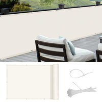 1 x RAW Customer Returns Cool Area PES Screen for Balcony Garden Opaque Privacy Protection, UV Protection, Windproof, with Cable Ties, 90x600 cm, Cream - RRP €25.2