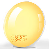 1 x RAW Customer Returns Light alarm clock daylight alarm clock full screen wake up light, sunrise sunset simulation, 2 alarms, 14 color lights with 8 nature sounds, 20 brightness snooze function, FM radio for adults and children - RRP €38.3