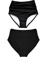 1 x RAW Customer Returns ABINGOO Women s Bikini Bottoms Swimsuit Elastic Tummy Control High Waist Black Beach Swimming Shorts Abdominal Ruched Classic Swimming Trunks - RRP €21.99