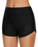 1 x RAW Customer Returns WOWENY Women s Swim Shorts High Waist Bikini Shorts Swim Pants Women Surfing Swimsuit with Elastic Waistband 1-Black S - RRP €24.0