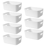 1 x RAW Customer Returns FYting 7-piece plastic storage box, 25CM storage basket with handles, white organizer for household and hobby, practical plastic storage box for bathroom, 25 x 18 x 10 cm white  - RRP €19.63