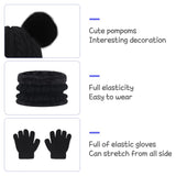 2 x Brand New HIULLEN Children s Winter Hat Scarf Gloves Set, 3 Piece Beanie Hat Gloves Round Scarf Set, Thermal Knit Hat Loop Tube Scarf for Boys Girls 2-6 Years Outdoor Black  - RRP €19.72