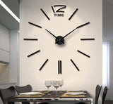 1 x RAW Customer Returns FAS1 Modern Wall Clock DIY Large Sticker Clock 3D Mirror Effect Acrylic Wall Clock Home Office Removable Decoration for Living Room - Black Battery Not Included  - RRP €19.99