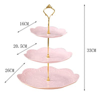 1 x RAW Customer Returns 3 Tier Cupcake Stand Dessert Stand Cookie Trays Plastic Dessert Serving Tray for Birthday Home Party Pink 2 Pack  - RRP €21.99