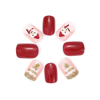 45 x Brand New Brishow Christmas False Nails Snow Press on Nails Short Red False Nails Christmas Decoration Fake Nails 24 Pieces for Women and Girls 2  - RRP €395.1