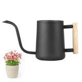 2 x RAW Customer Returns LAISHUNHE Indoor Plant Watering Can 1L Watering Can for Potted Plants Stainless Steel Watering Can with Long Spout and Wooden Handle Watering Can for Indoor Plants, Home, Flowers Black  - RRP €44.66