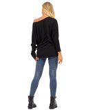 1 x RAW Customer Returns ZANZEA Women Loose Asymmetric Jumper Sweatshirt Pullover Blouse Tops Oversize Tops Black L - RRP €26.21