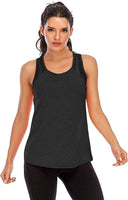 1 x RAW Customer Returns Women s Yoga Fitness Tank Top Loose Girls Sports T-shirt Training Jogging Running Shirt Sleeveless Mesh Back Sportswear Black Gray S Pack of 2 - RRP €32.16