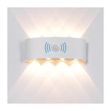 1 x RAW Customer Returns INHDBOX 8W wall light wall lamp with motion sensor, LED outdoor wall light waterproof IP65 wall lighting modern up down outdoor light aluminum outdoor wall lights wall lamp indoor outdoor warm white - RRP €30.24