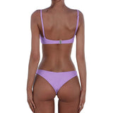 1 x RAW Customer Returns meioro Bikini Sets for Women Push Up Thong with Low Waist Swimsuit Bikini Set Swimwear Beachwear S, Light Purple  - RRP €19.82