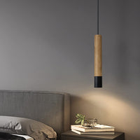 1 x RAW Customer Returns ouglres pendant light cylinder black, height adjustable 1 flame wooden vintage hanging lamp, industrial hanging light made of steel for kitchen dining room bedside table bedroom bar restaurant cellar, Gu10 - RRP €39.99