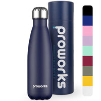 1 x RAW Customer Returns PROWORKS Stainless Steel Water Bottle, BPA Free Insulated Vacuum Metal Bottle for 12 Hour Hot 24 Hour Cold Drinks, Sports and Gym Water Bottle - 1 Liter - Midnight Blue - RRP €24.95