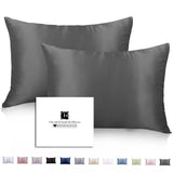 1 x RAW Customer Returns Set of 2 silk pillowcases 40x60, Ravmix silk pillowcases, for hair and skin, with hidden zipper, both sides silk, mulberry silk pillowcase 40x60, 2 pieces, anthracite - RRP €37.02