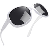 1 x RAW Customer Returns Joopin White Sunglasses Women Polarized UV400 and Women Sunglasses Trendy Modern Oversized Classic Glasses with Large Frame Shiny White Black  - RRP €22.39