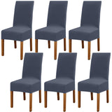 4 x RAW Customer Returns Leeyunbee 6 Pack Dining Room Chair Covers, Removable Washable Elastic Modern Protector Chair Cover, Stretchable Chair Covers for Wedding Party Banquet Home Dining Room, Hotel, Restaurant Blue Gray  - RRP €90.44