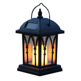 1 x RAW Customer Returns Festive Lights Black solar lantern with LED candle and deceptively real-looking flickering effect, IP44 waterproof Festive Lights - RRP €23.5