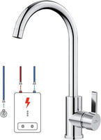 1 x RAW Customer Returns Auralum low-pressure kitchen tap for water boiler, kitchen tap with 3 hoses for cold water with under-table device, 360 rotatable low-pressure kitchen tap made of chrome-plated brass - RRP €46.78