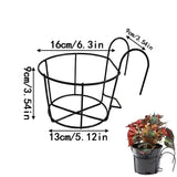 1 x RAW Customer Returns Railing flower pot holder, 5 pieces flower pot holder plants, black flower pot hanging baskets, metal flower pot holder, suitable for balcony, garden, fence, indoor and outdoor - RRP €22.58