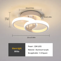 1 x RAW Customer Returns Goeco LED ceiling light, 2 lights, modern round design ceiling lamp, 3000K warm white light, 22W LED lamp, silicone cover, LED light for living room, bedroom, kitchen white model 1  - RRP €30.94