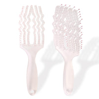 1 x Brand New Hairbrush Flat Anti-Knot Brushes Curved Anti-Frizz Detangling Brush Detangling Comb for Straightening Hair Straightening Wavy Curls Short Long Wet Women and Girls - RRP €18.0