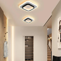 1 x RAW Customer Returns DELIPOP Modern LED Ceiling Light, 21W 3000LM Ceiling Lamp Square Black, Geometric Ceiling Lights, Ceiling Lighting for Living Room Bedroom Hallway Kitchen, Warm White Light 3000K - RRP €29.9