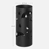 1 x RAW Customer Returns SONGMICS Umbrella Stand for Entrance, Steel Umbrella Stand, with Removable Drip Tray and 4 Hooks, Diameter 17 x 41 cm, Black LUC024B01 - RRP €27.47