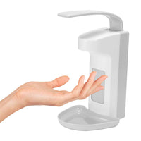 1 x RAW Customer Returns ALLOMN Soap Dispenser Wall Dispenser, 500ML Soap Dispenser Disinfectant Dispenser Plastic Pump Soap Disinfectant Dispenser Elbow Press Hand Press for Home Office School Hospital 500ML  - RRP €20.71