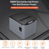 1 x RAW Customer Returns Bisofice receipt printer 80mm thermal receipt printer 220 mm s, USB LAN, receipt printer Supports cash drawer control, ESC POS, Compatible with Win Linux MAC - RRP €90.74