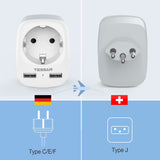 1 x RAW Customer Returns TESSAN adapter Switzerland Germany, travel adapter Switzerland with 2 USB, socket adapter Switzerland, plug Switzerland, power adapter Switzerland, travel plug Switzerland, adapter Switzerland, type J RRP €17.7