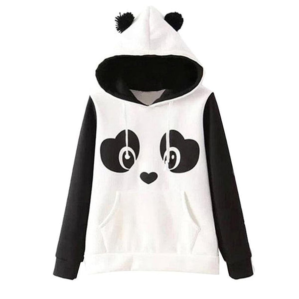 1 x RAW Customer Returns KESYOO Pullover Sweaters for Women Cute Hoodies for Women Pullovers Autumn Winter Panda Hoodies Tops Size XL White And Black - RRP €29.77