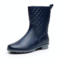 1 x Brand New Bandkos Women s Rubber Boots Mid-Height Waterproof Rubber Ankle Boots Rain Boots Short Shaft Boots Outdoor Garden Shoes Anti-Slip Black Blue Size 36-42, BL37 - RRP €30.24